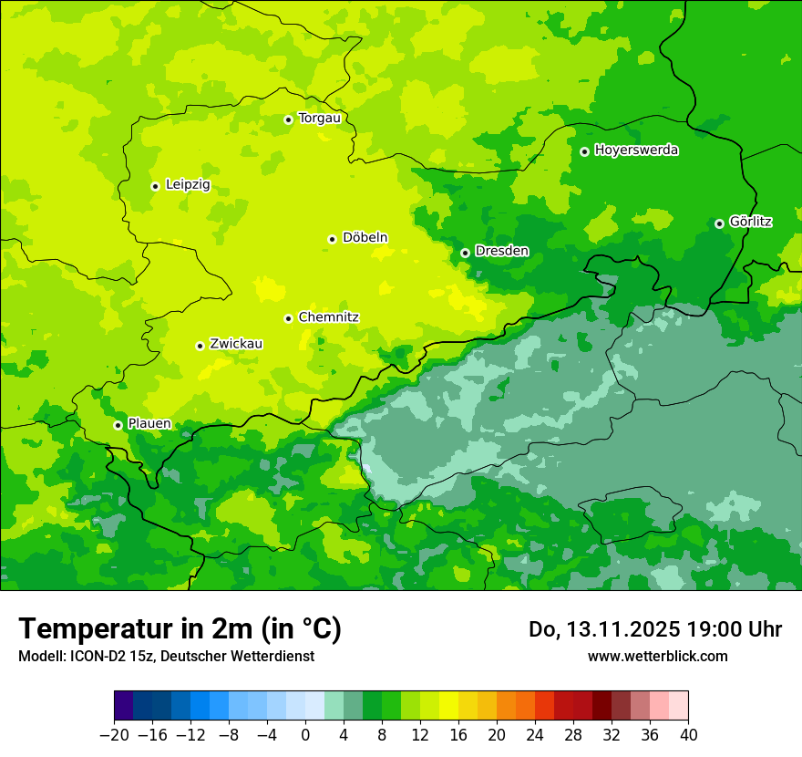 Modellkarten Temperatur