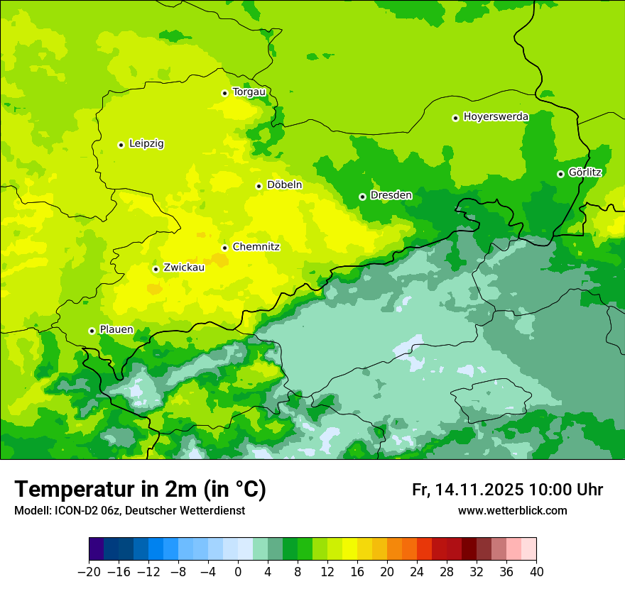 Modellkarten Temperatur