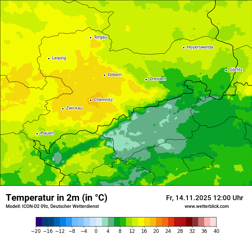 Modellkarten Temperatur