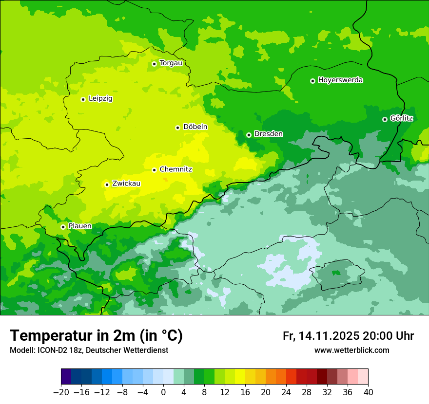 Modellkarten Temperatur