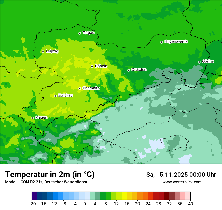 Modellkarten Temperatur