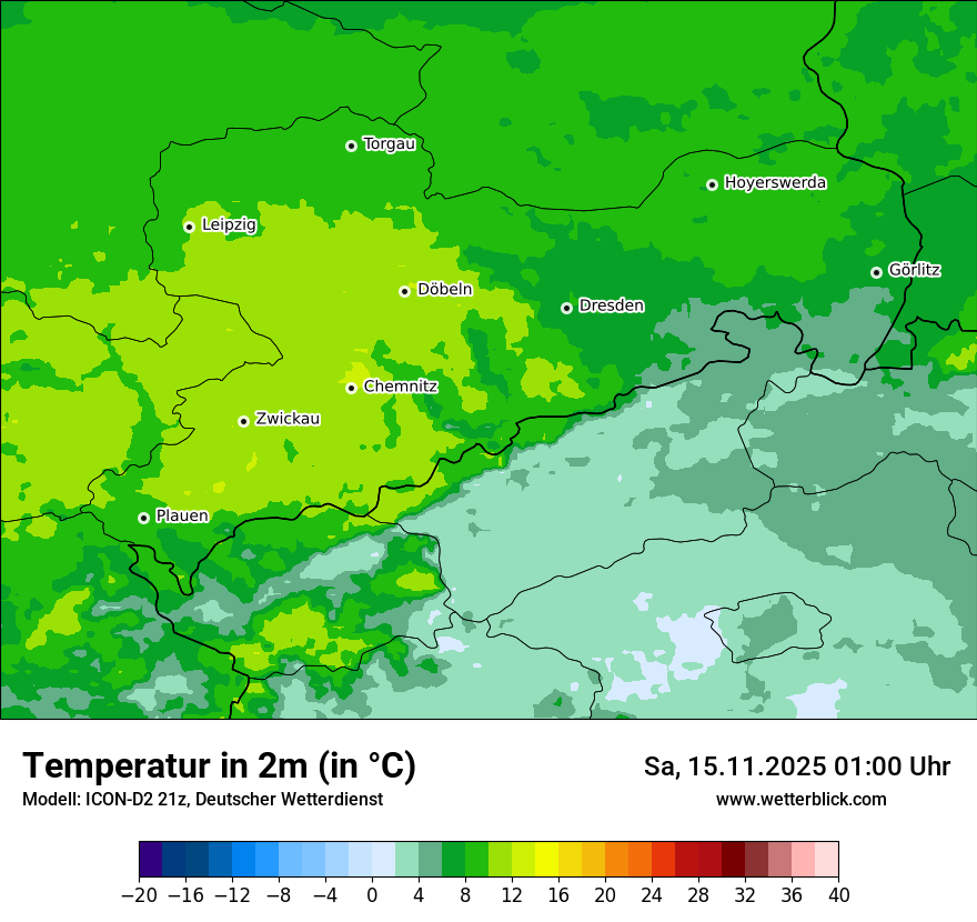 Modellkarten Temperatur
