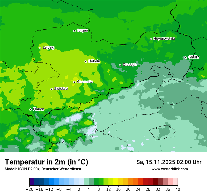 Modellkarten Temperatur