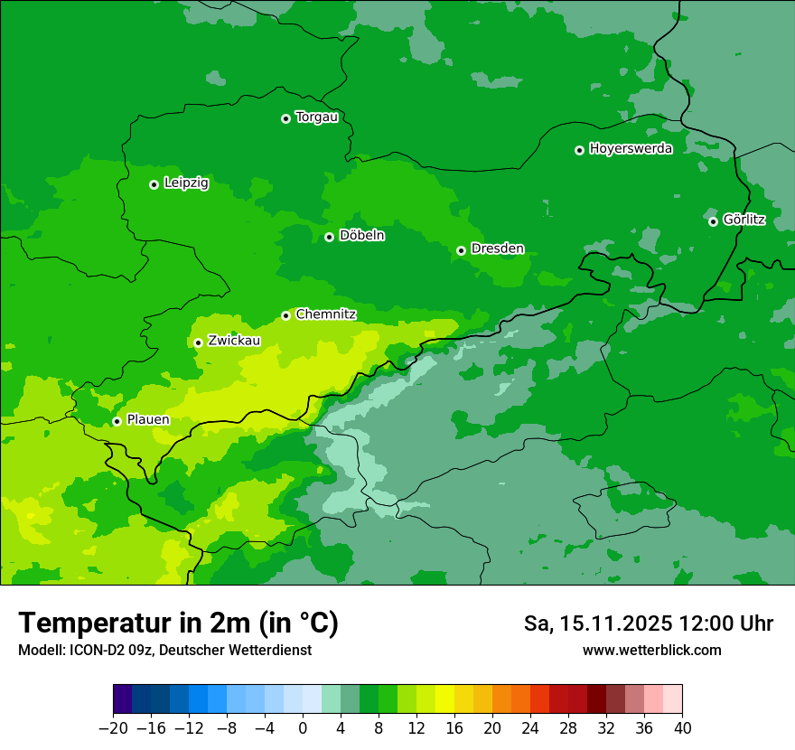 Modellkarten Temperatur