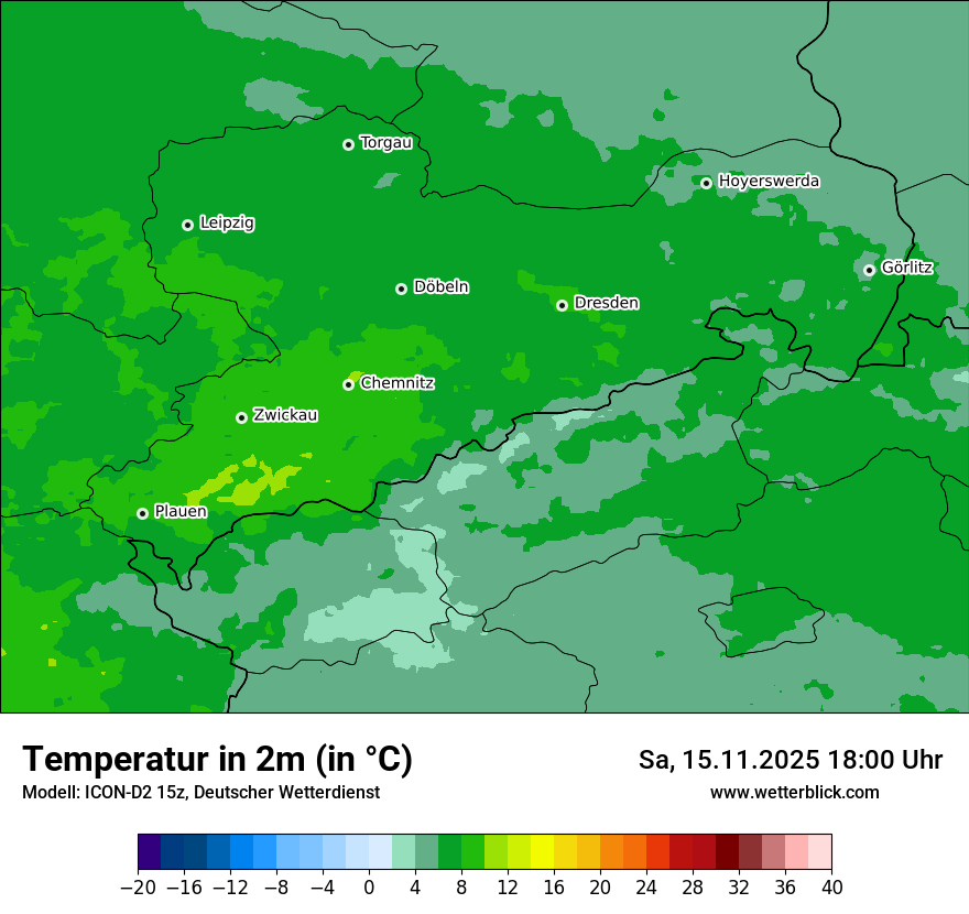Modellkarten Temperatur
