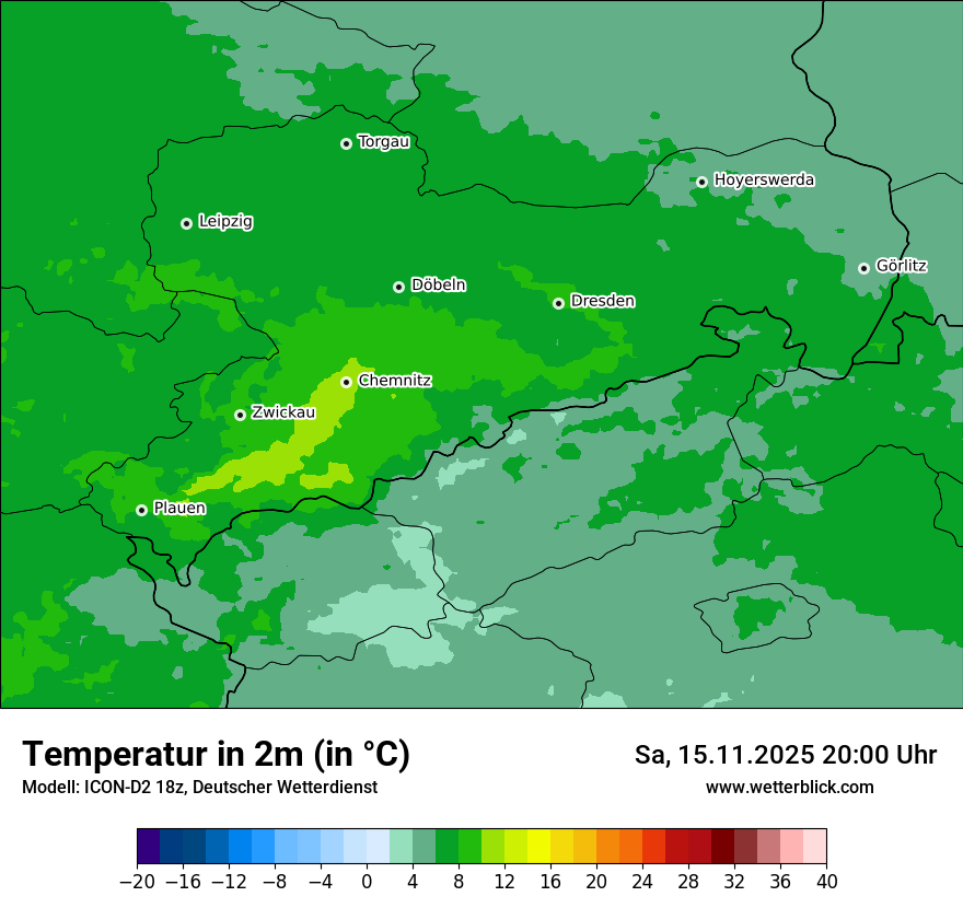 Modellkarten Temperatur