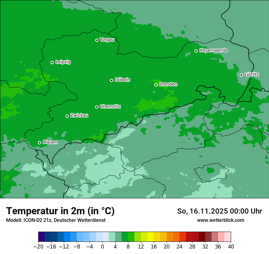Modellkarten Temperatur