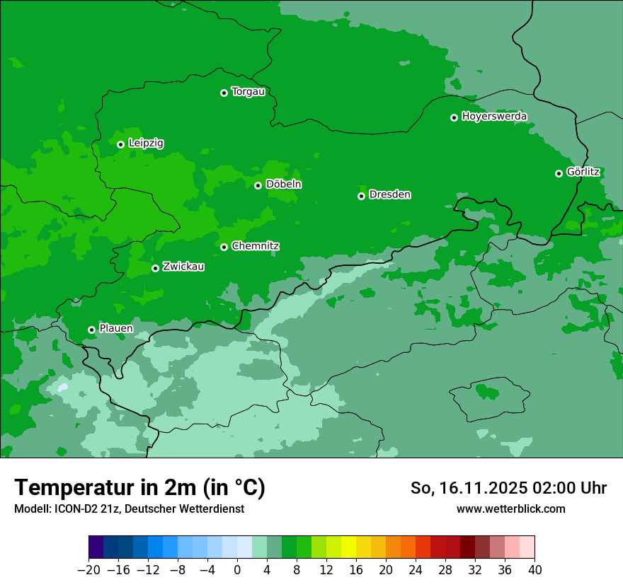 Modellkarten Temperatur