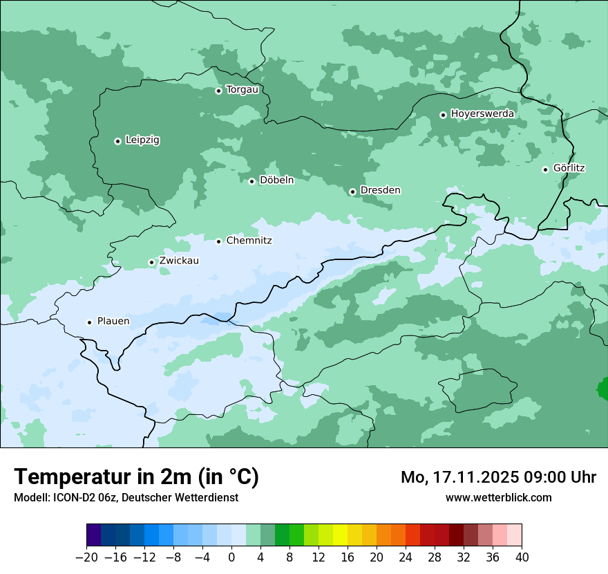 Modellkarten Temperatur
