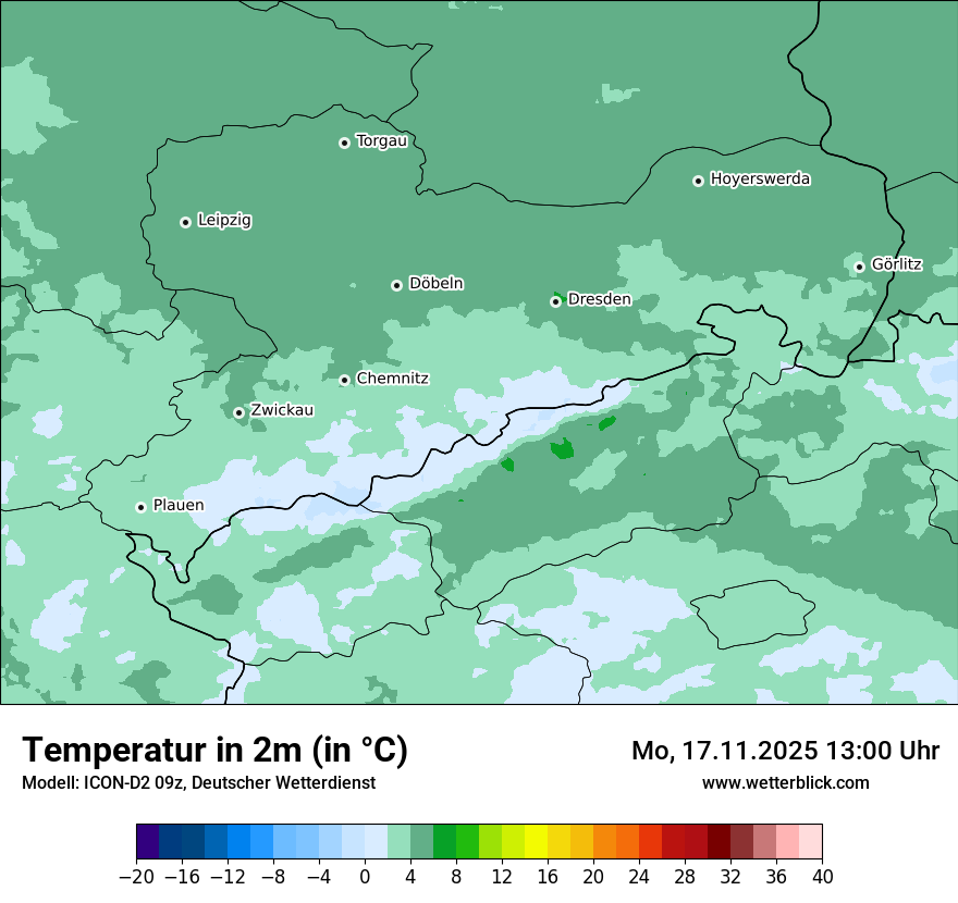 Modellkarten Temperatur