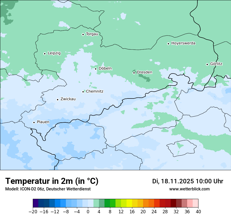 Modellkarten Temperatur