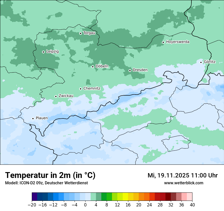 Modellkarten Temperatur