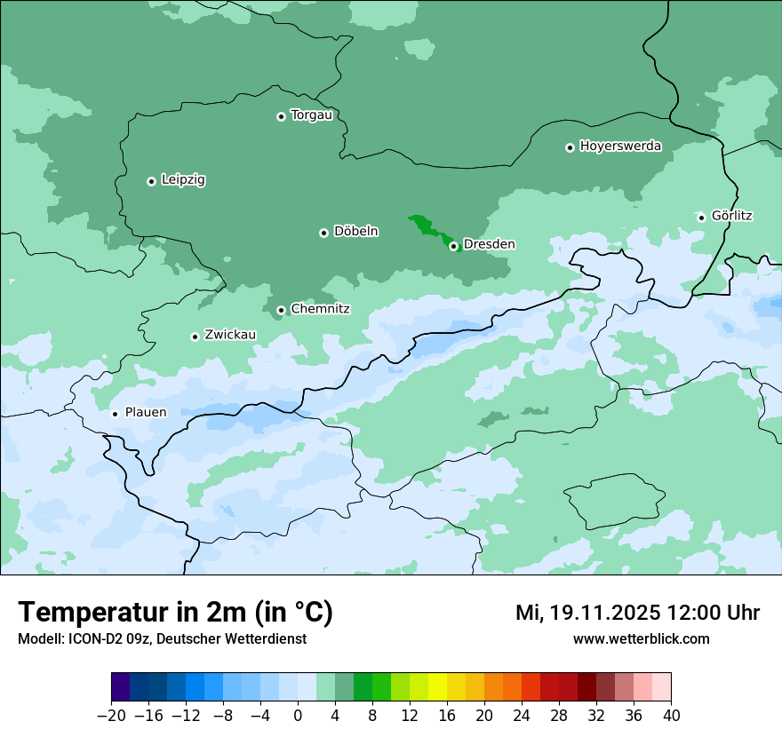 Modellkarten Temperatur