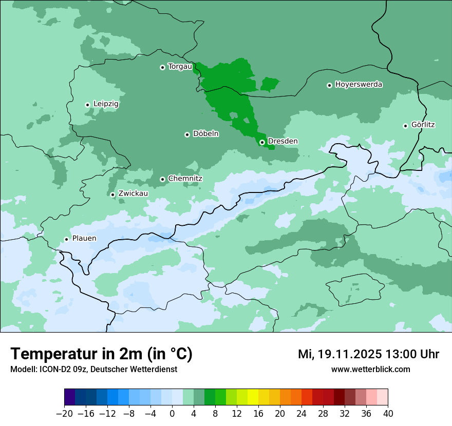 Modellkarten Temperatur