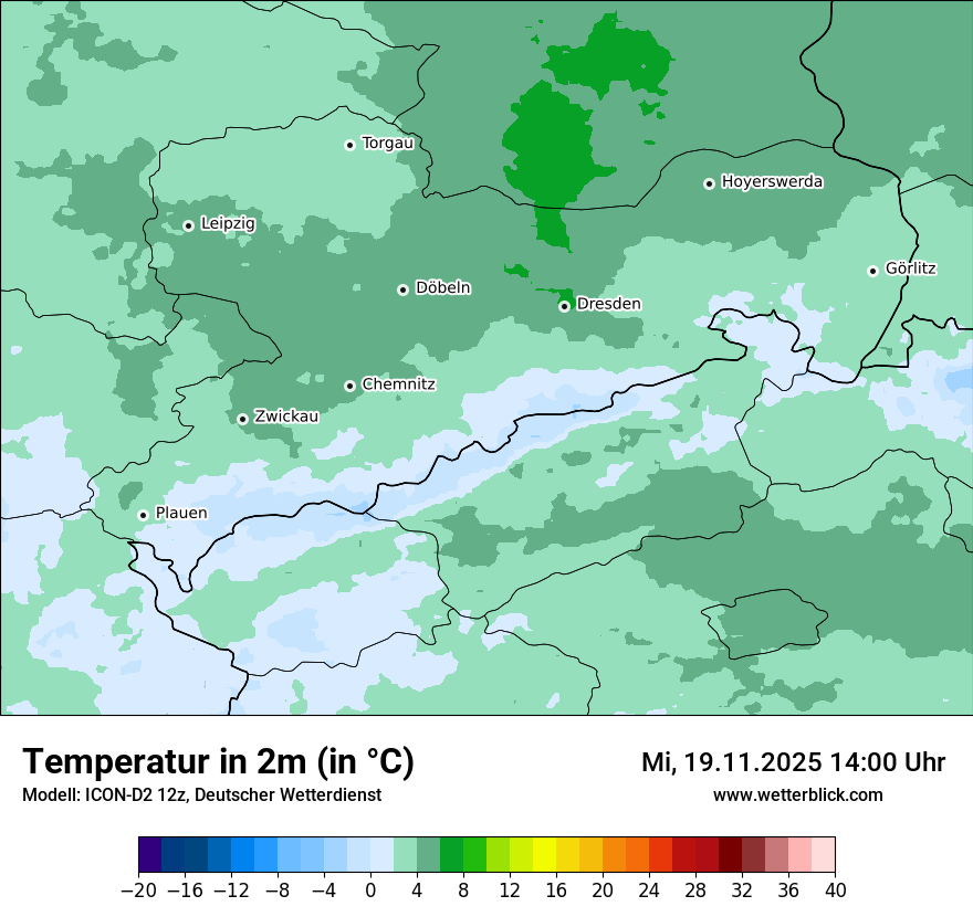 Modellkarten Temperatur