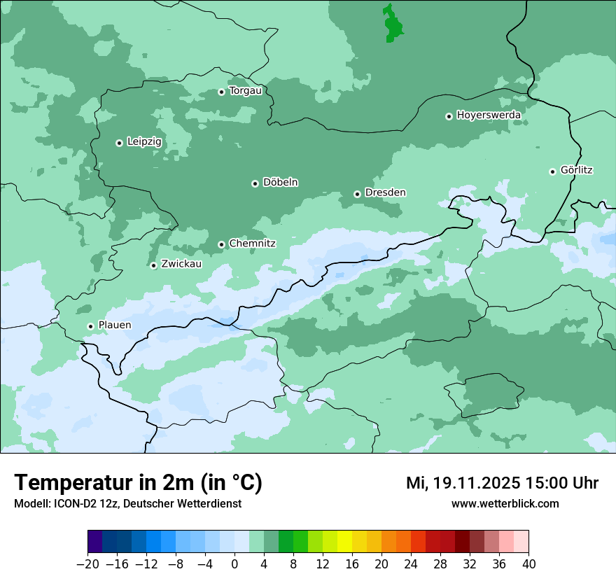 Modellkarten Temperatur
