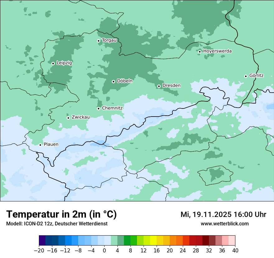 Modellkarten Temperatur