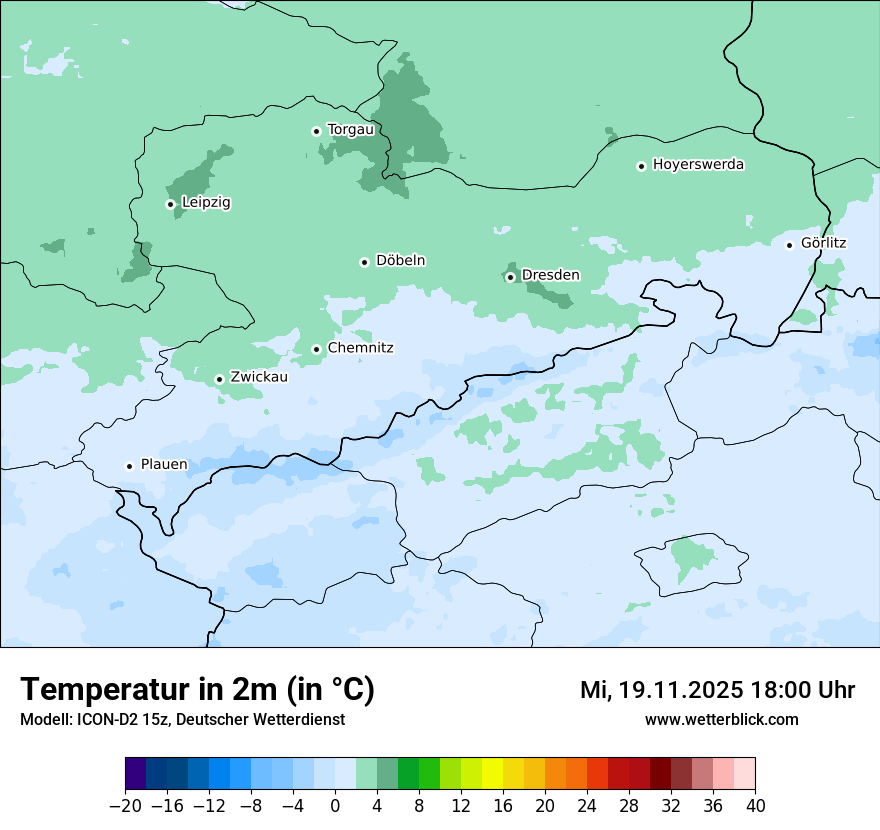 Modellkarten Temperatur