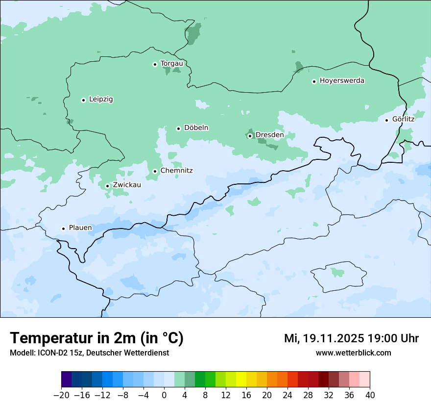 Modellkarten Temperatur