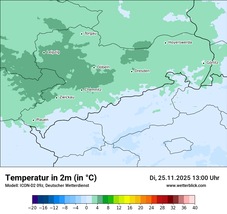 Modellkarten Temperatur