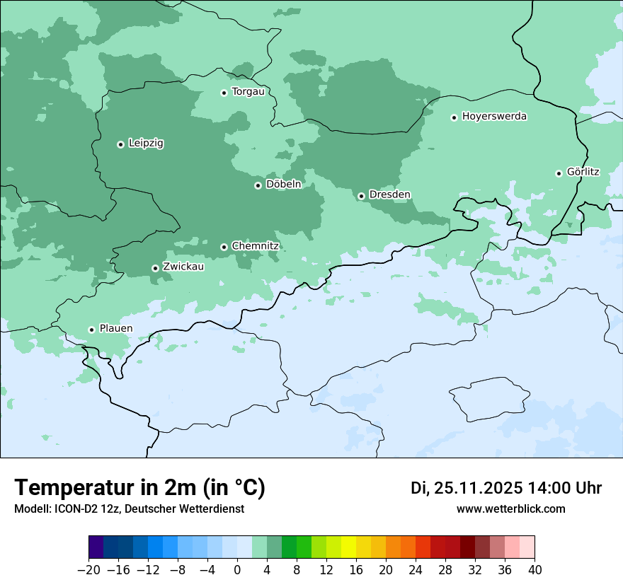 Modellkarten Temperatur