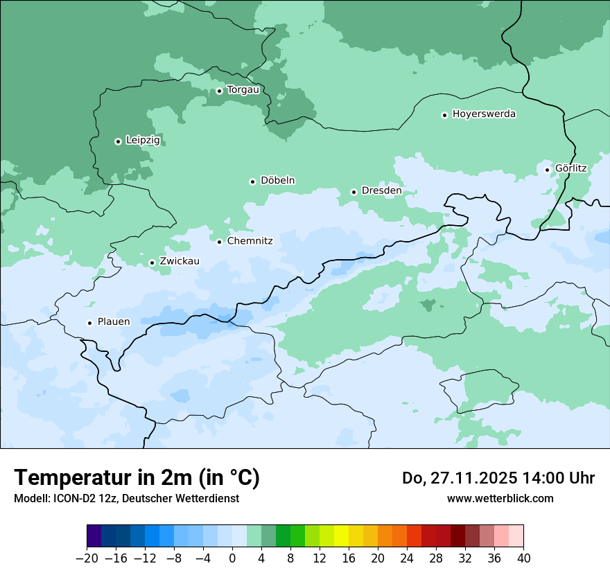 Modellkarten Temperatur
