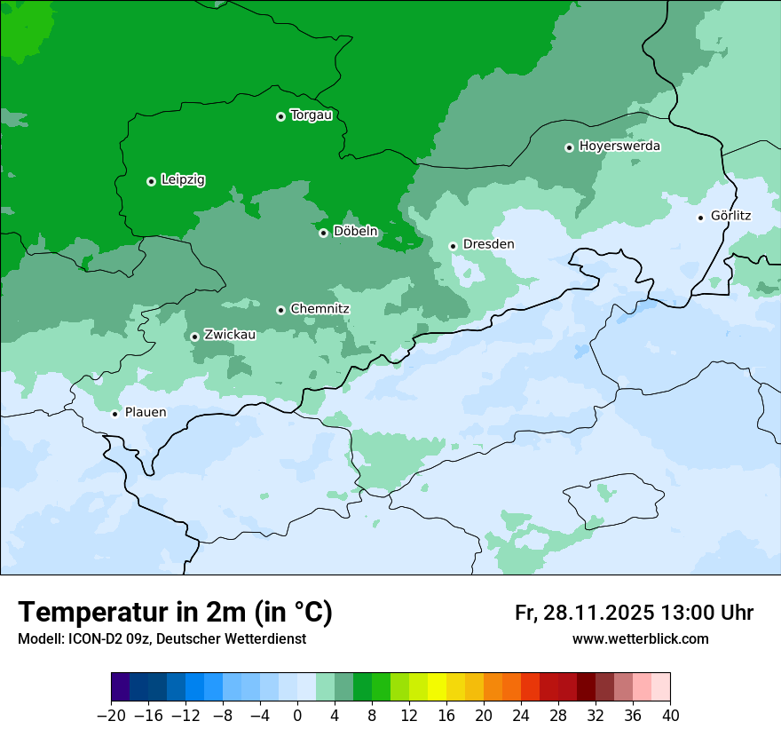 Modellkarten Temperatur