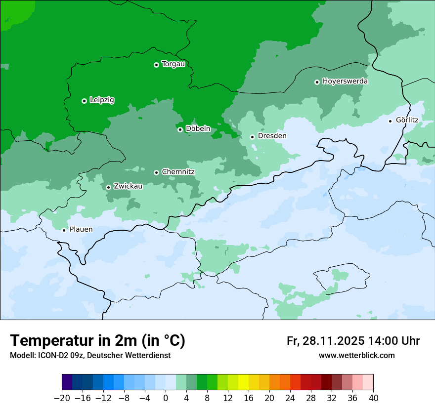 Modellkarten Temperatur
