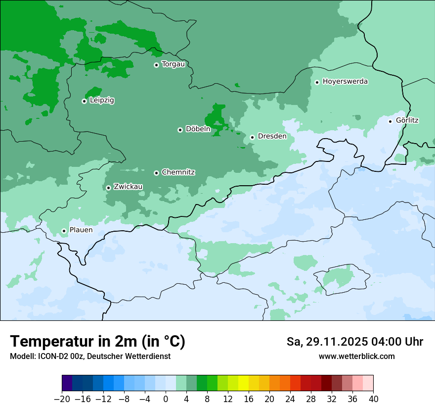 Modellkarten Temperatur