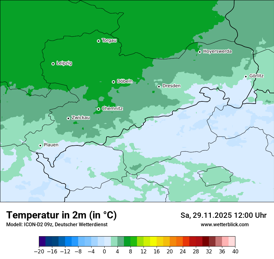 Modellkarten Temperatur