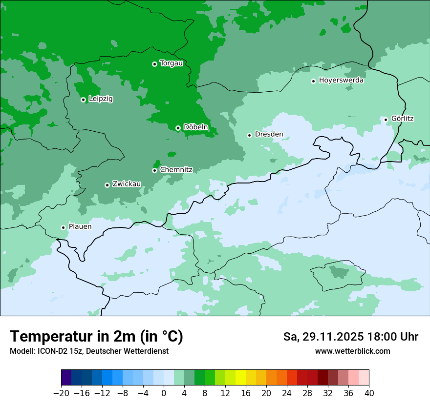 Modellkarten Temperatur