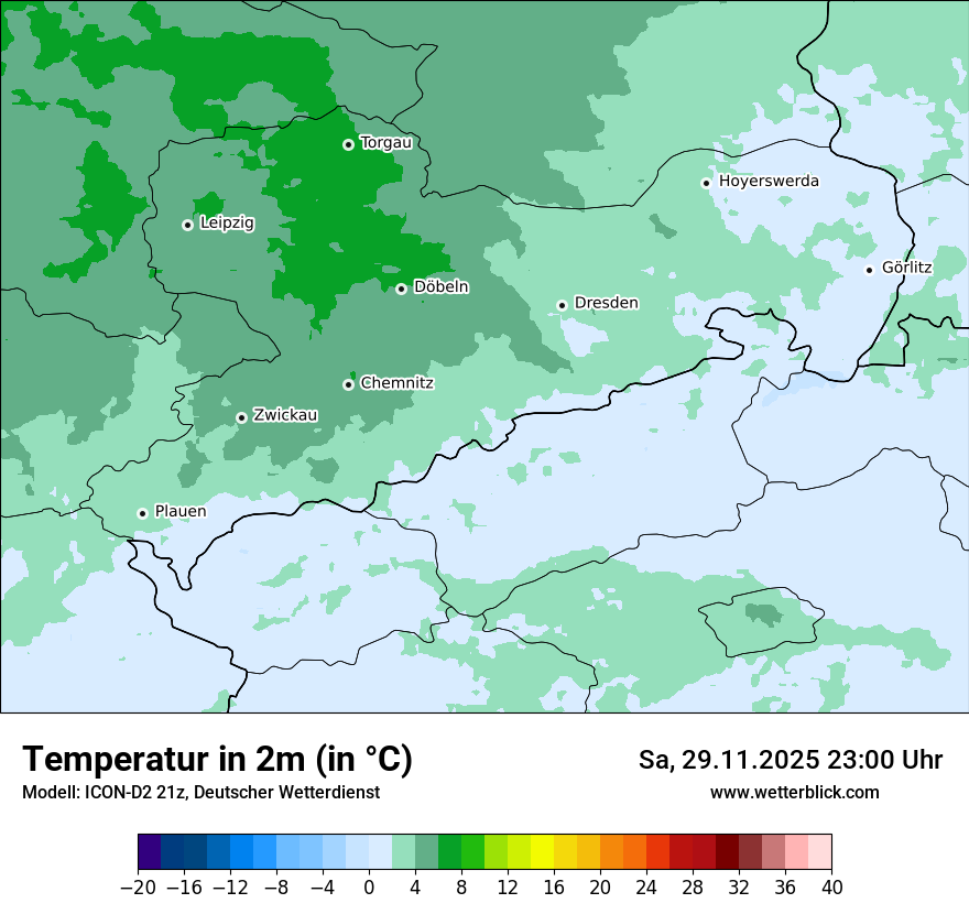 Modellkarten Temperatur