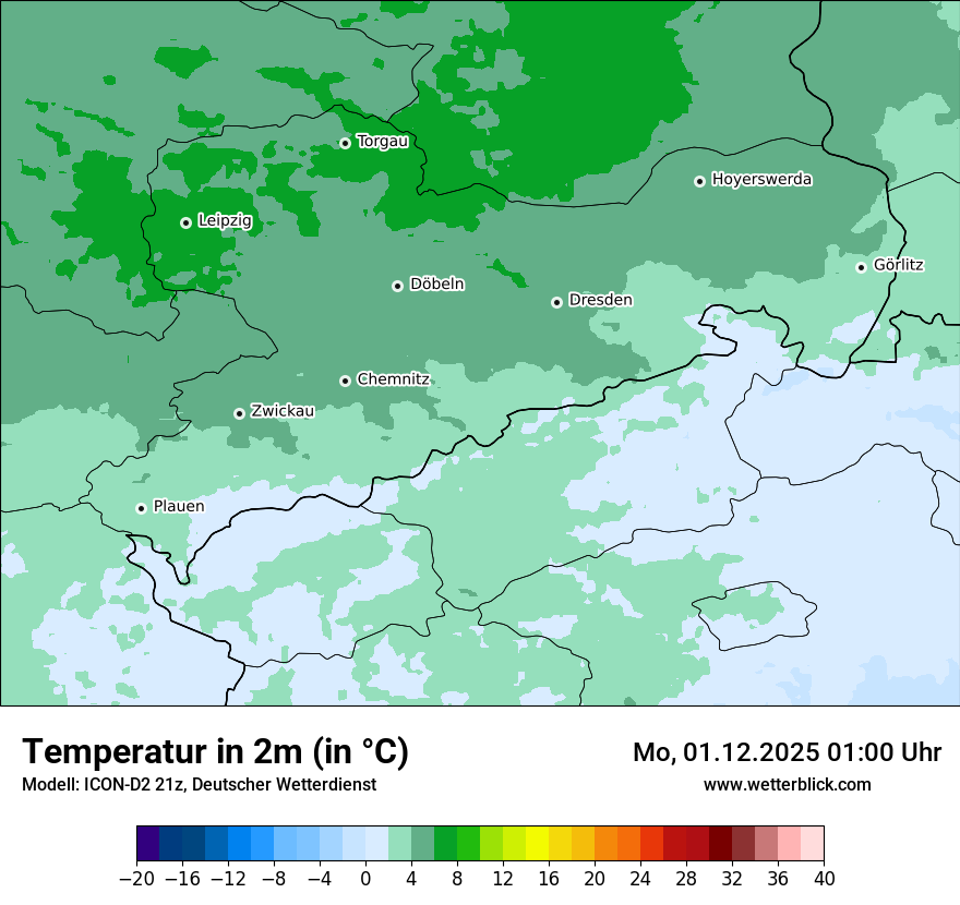 Modellkarten Temperatur