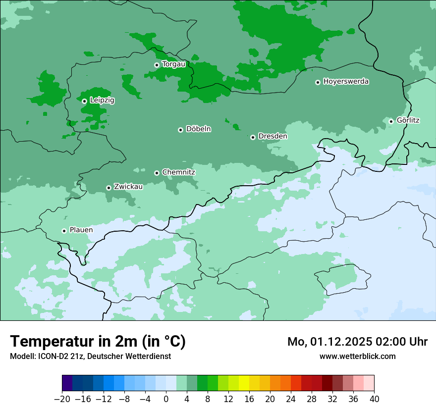Modellkarten Temperatur