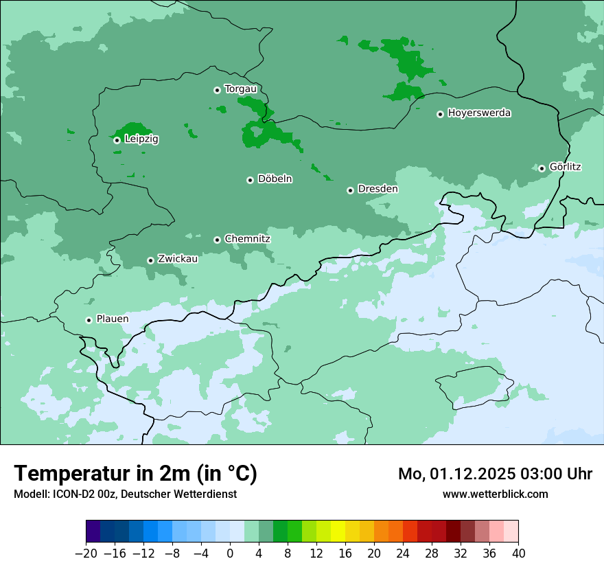 Modellkarten Temperatur