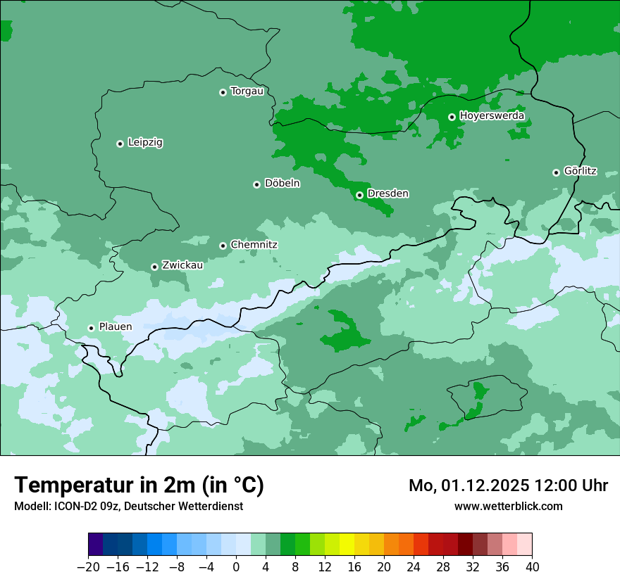 Modellkarten Temperatur