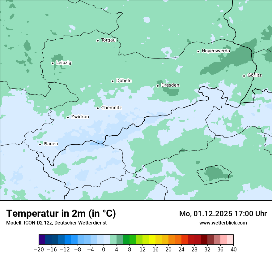 Modellkarten Temperatur