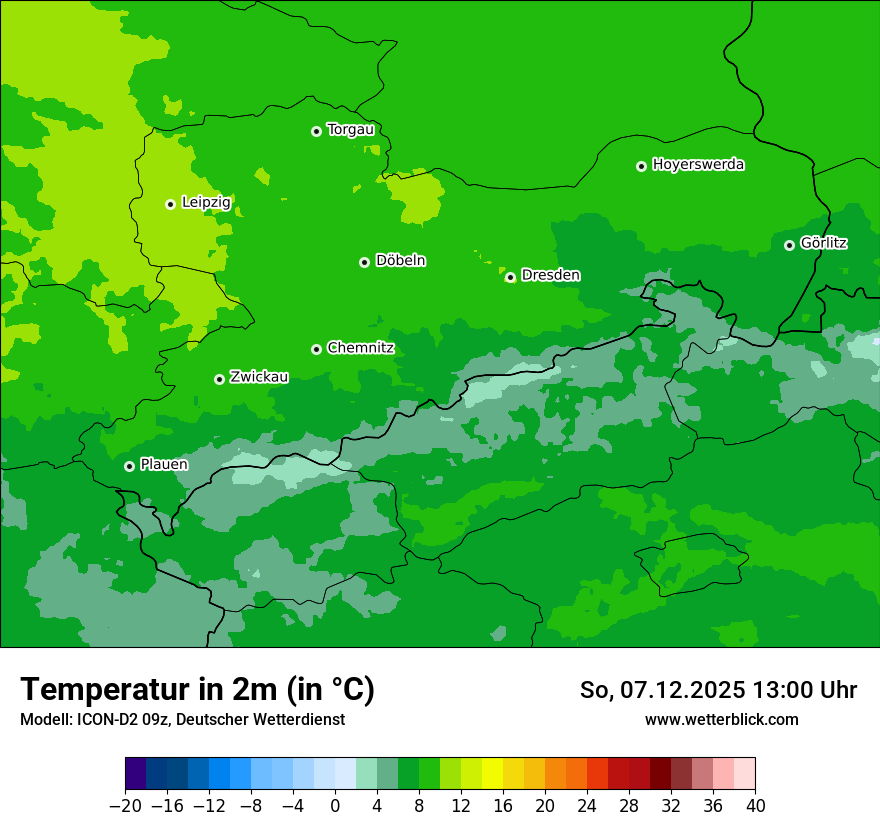 Modellkarten Temperatur