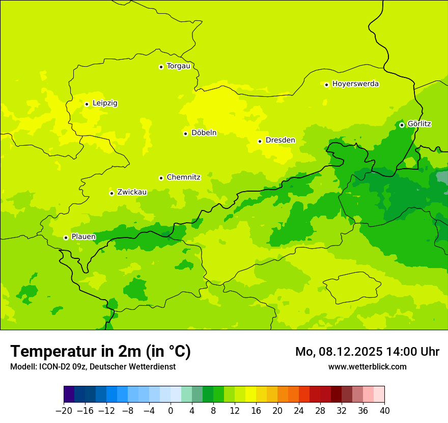Modellkarten Temperatur