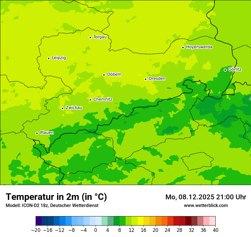 Modellkarten Temperatur
