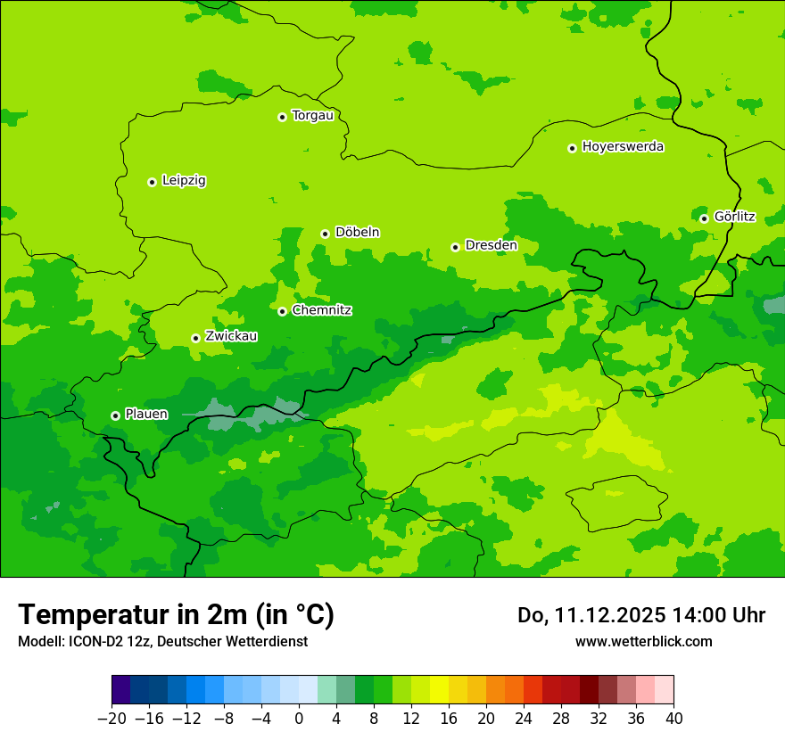 Modellkarten Temperatur