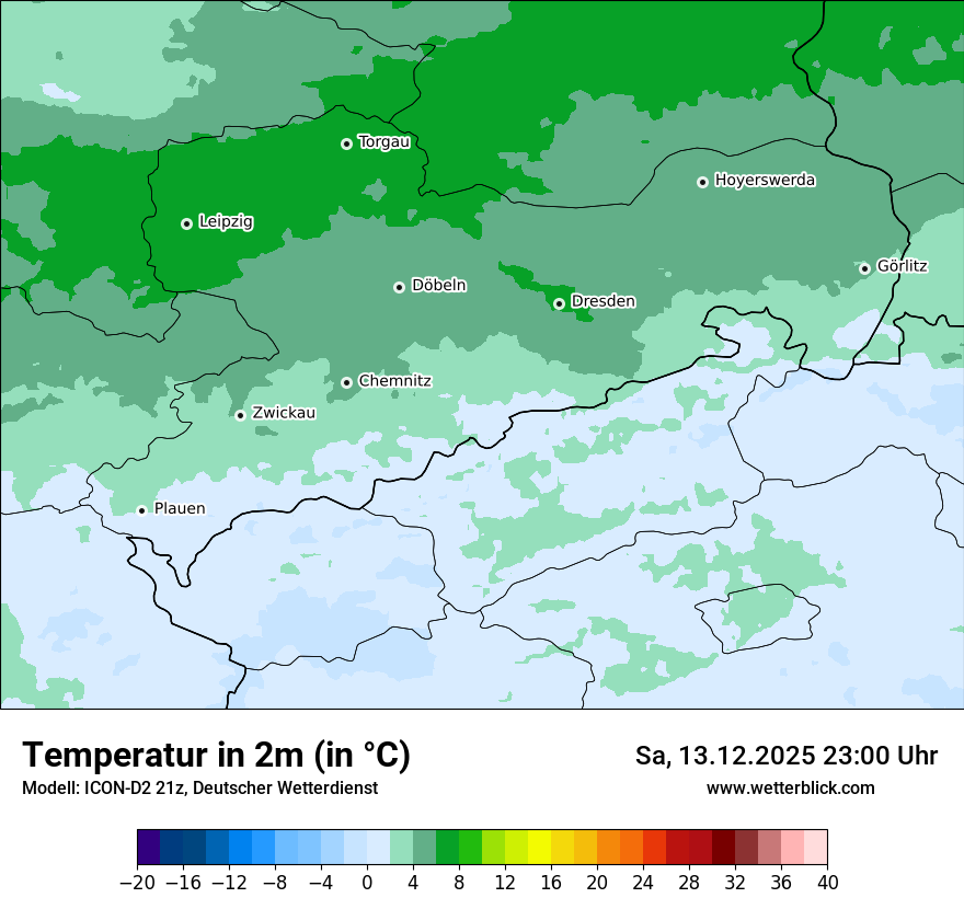 Modellkarten Temperatur