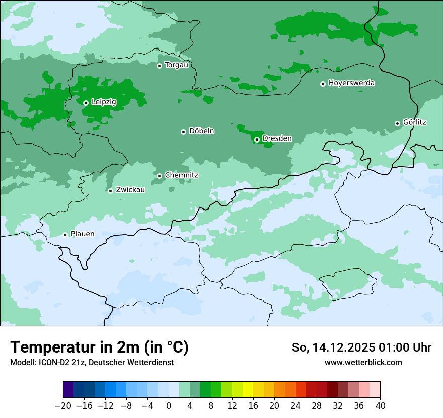 Modellkarten Temperatur