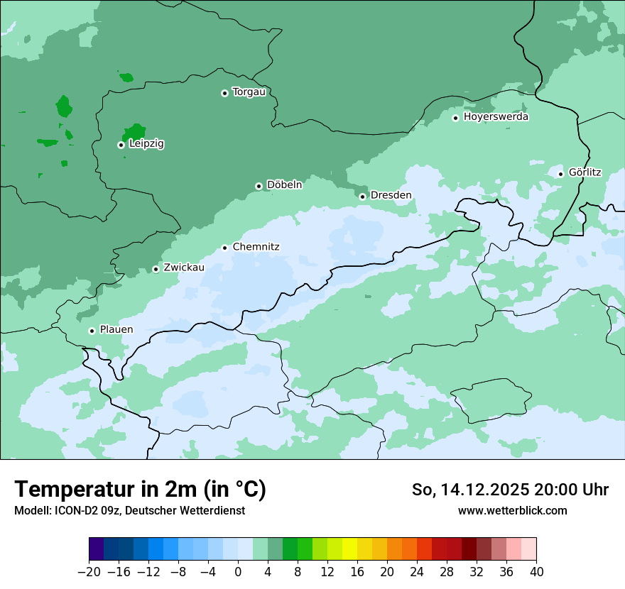 Modellkarten Temperatur