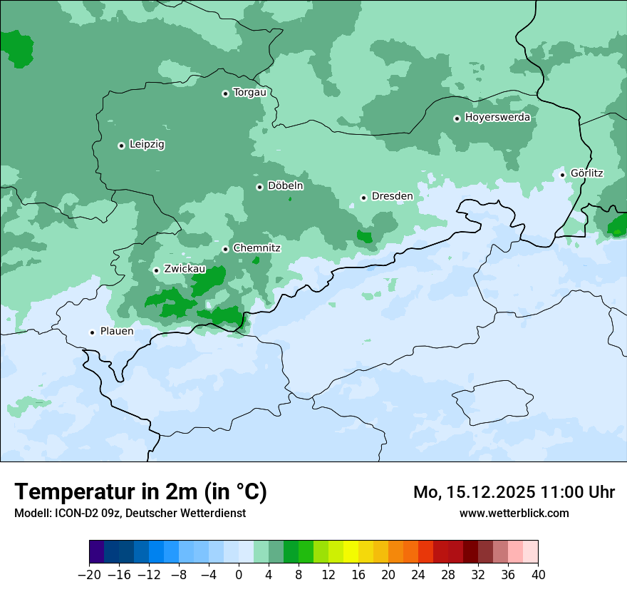 Modellkarten Temperatur