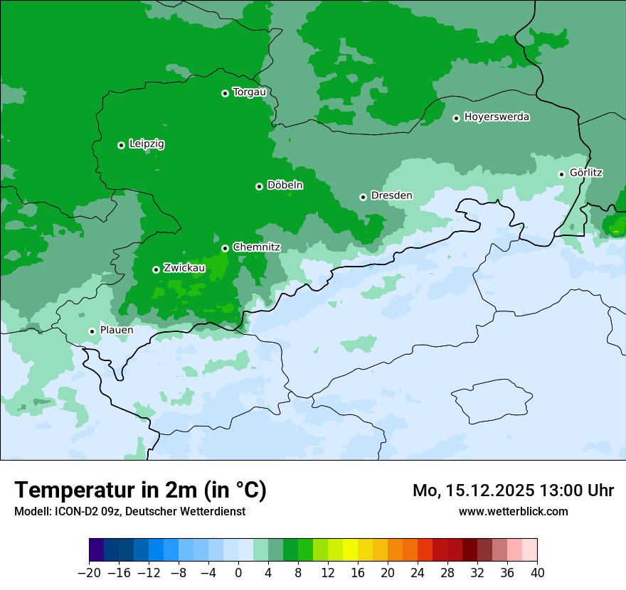 Modellkarten Temperatur