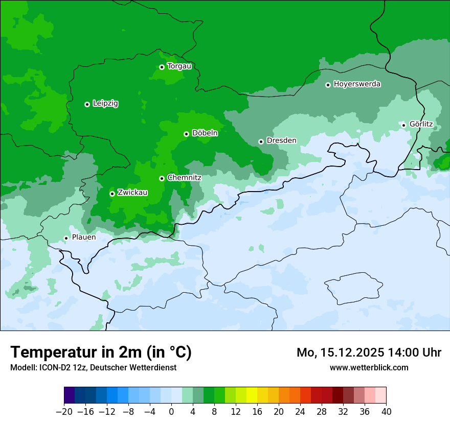 Modellkarten Temperatur