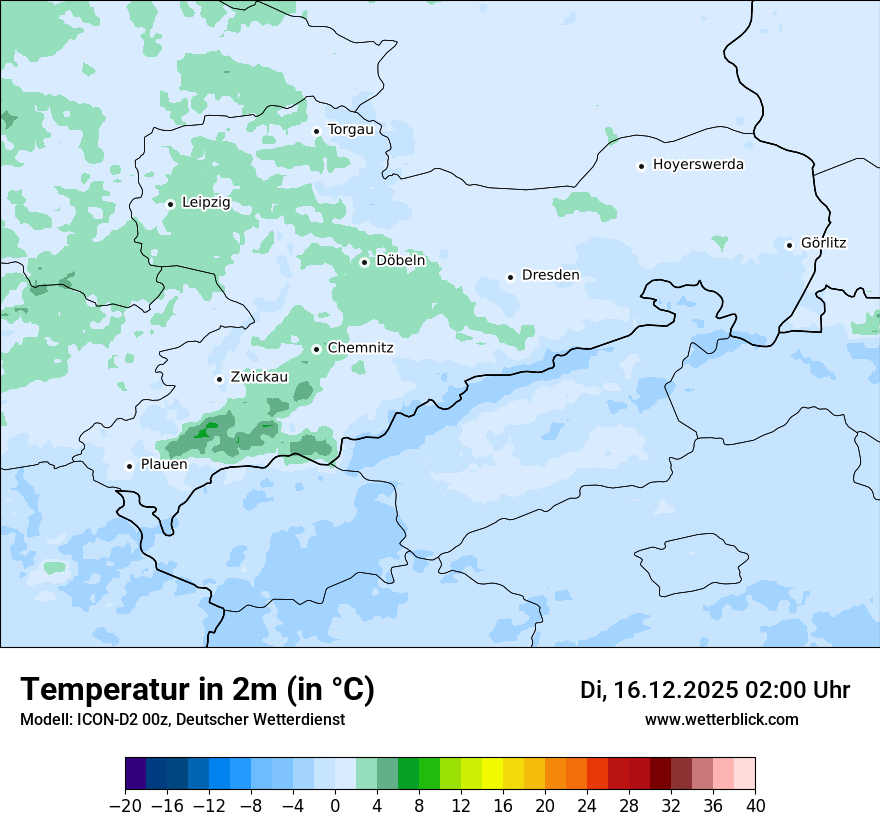 Modellkarten Temperatur