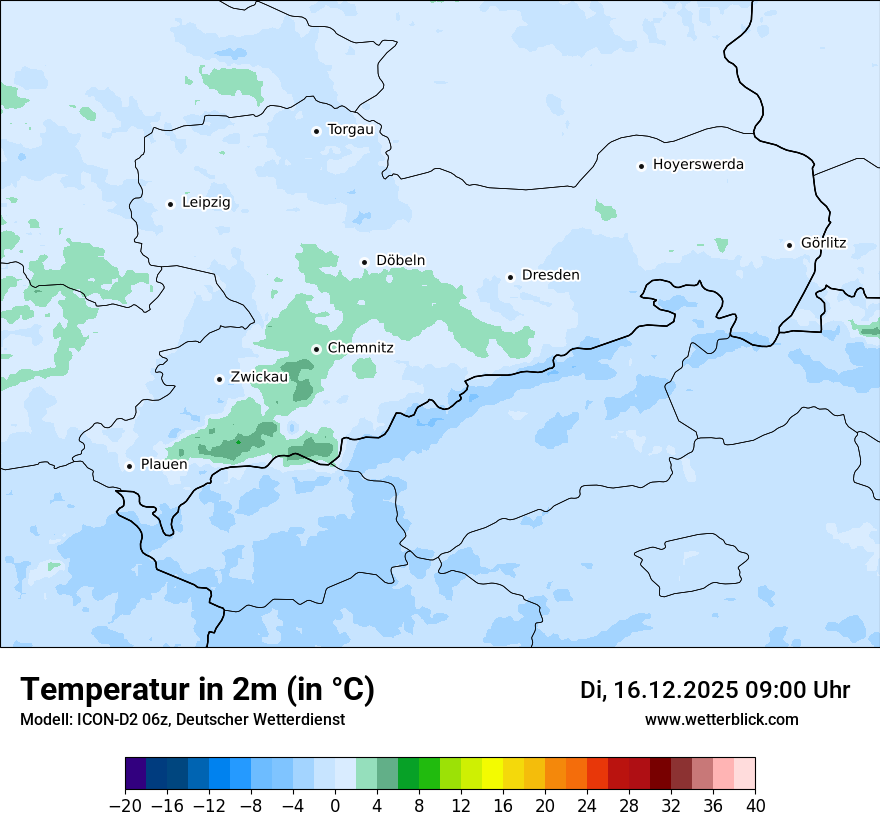 Modellkarten Temperatur