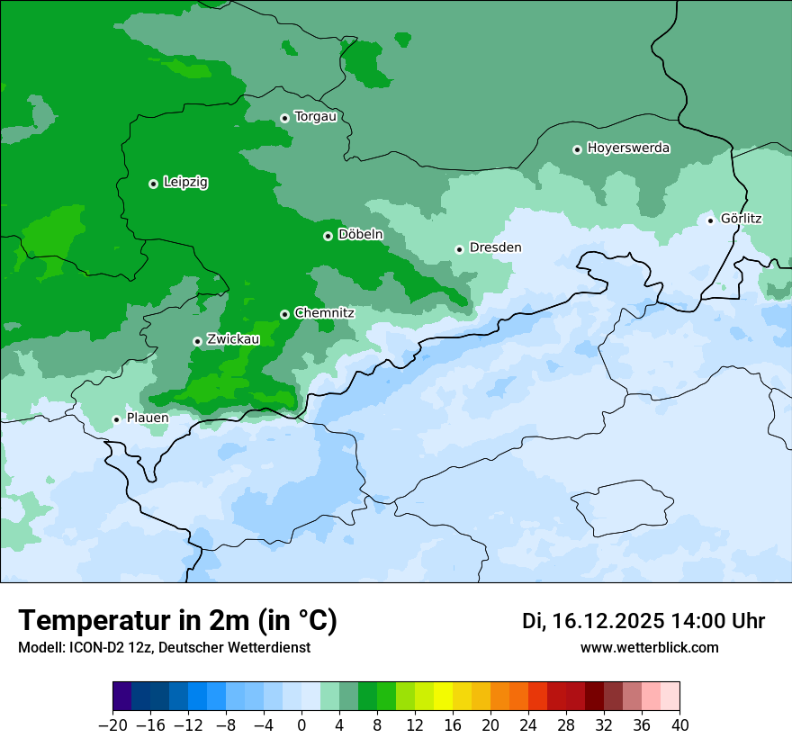 Modellkarten Temperatur